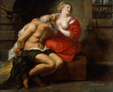 Pedro Pablo Rubens Painting - Cimón y Pero Barroco Peter Paul Rubens